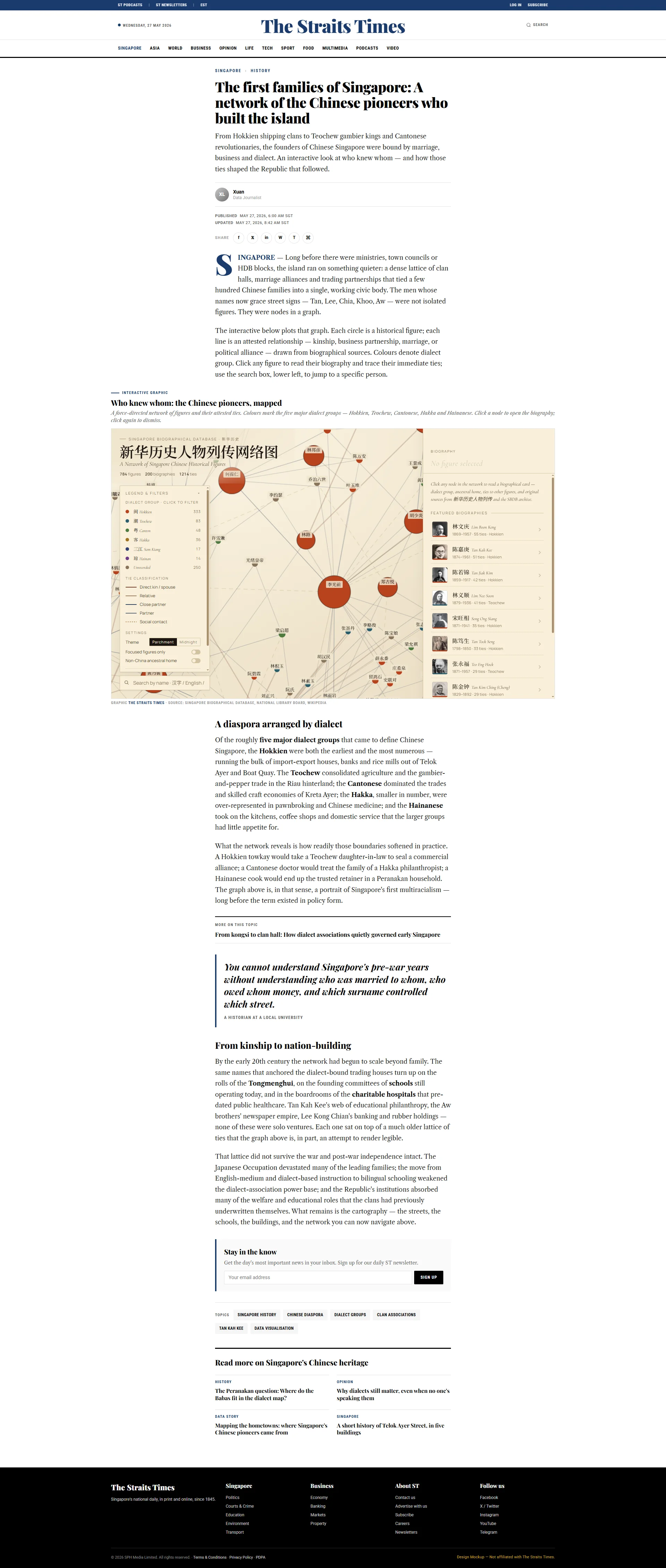 Singapore Chinese Historical Network &mdash; Straits Times article variant